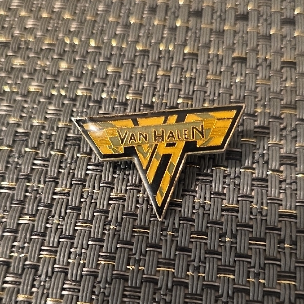 Vintage Gold and Black Van Halen Pin